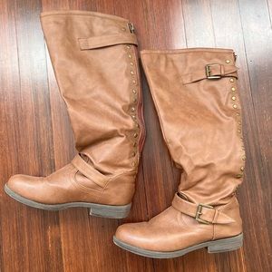 Brown riding boots
